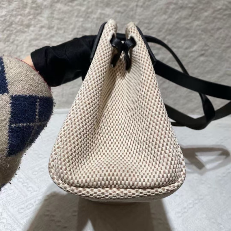 Hermes Herbag 橫版 中古 vintage cavas-11