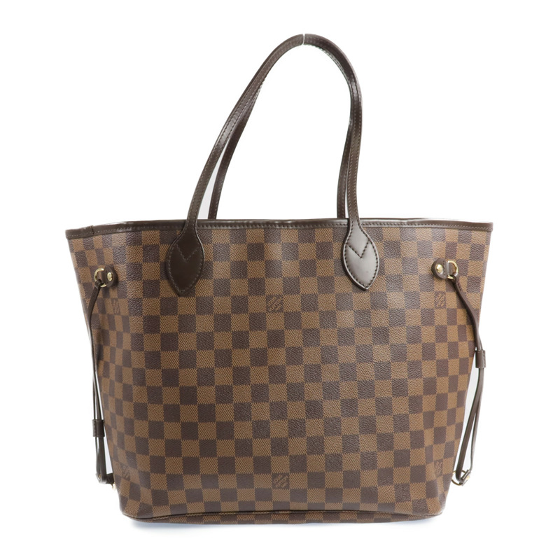 LOUIS VUITTON Damier Neverfull MM金扣手挽袋/肩背袋-2