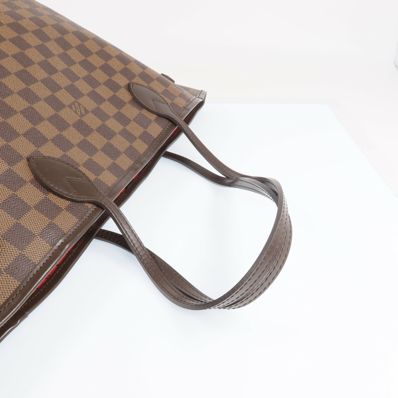 LOUIS VUITTON Damier Neverfull MM金扣手挽袋/肩背袋-4