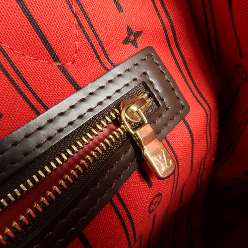 LOUIS VUITTON Damier Neverfull MM金扣手挽袋/肩背袋-6