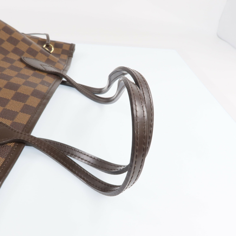 LOUIS VUITTON Damier Neverfull MM金扣手挽袋/肩背袋-8