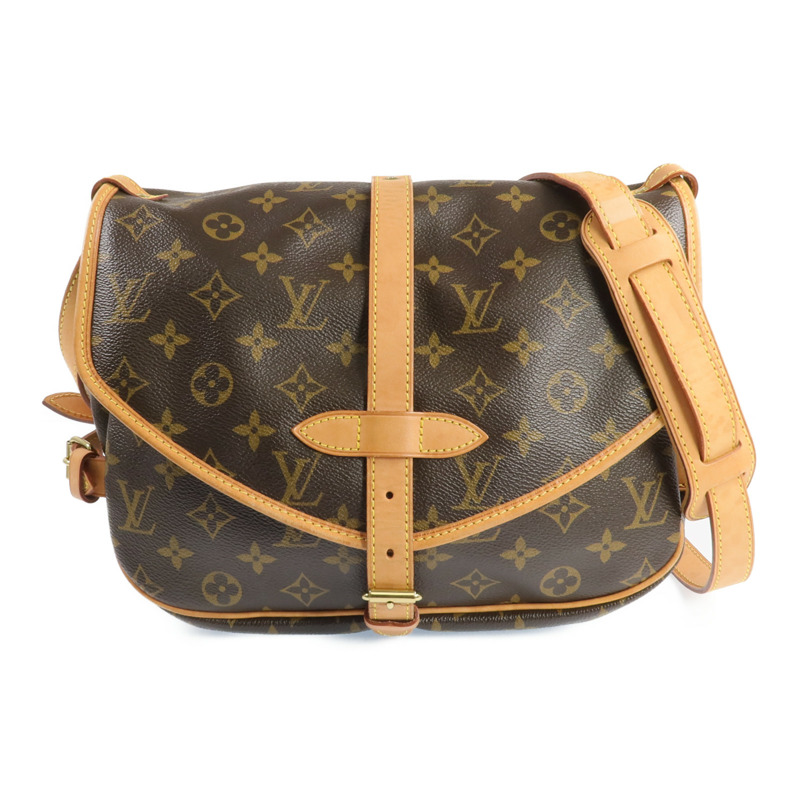 LOUIS VUITTON Monogram Saumur 30金扣肩背袋-0