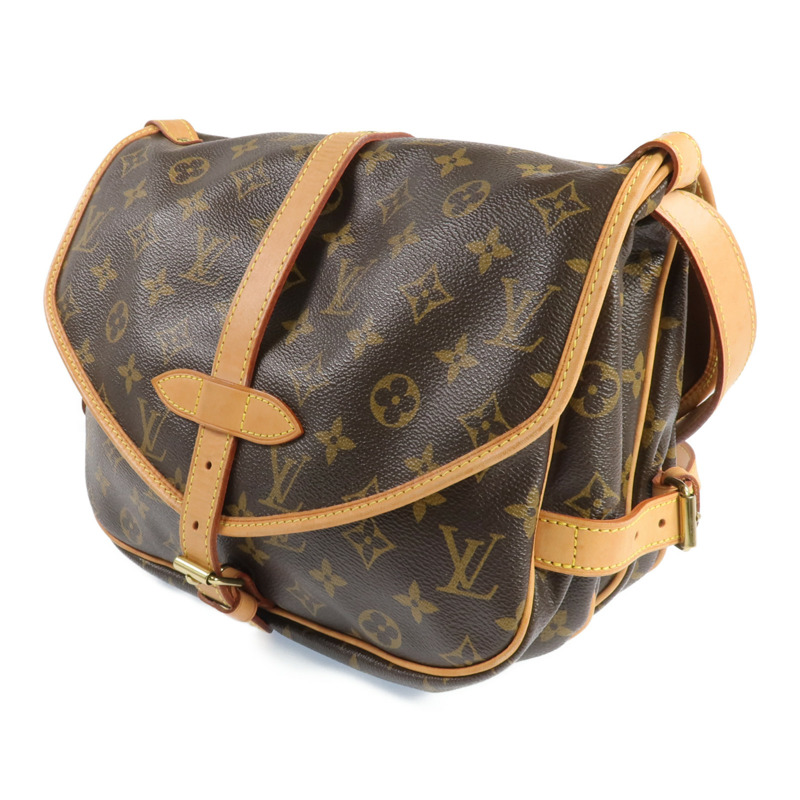 LOUIS VUITTON Monogram Saumur 30金扣肩背袋-1