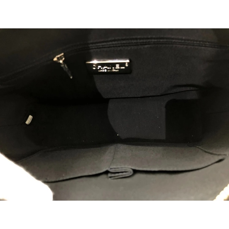 擱置品Chanel香奈兒流浪包中號鱷魚皮壓紋黑色鏈條包-4