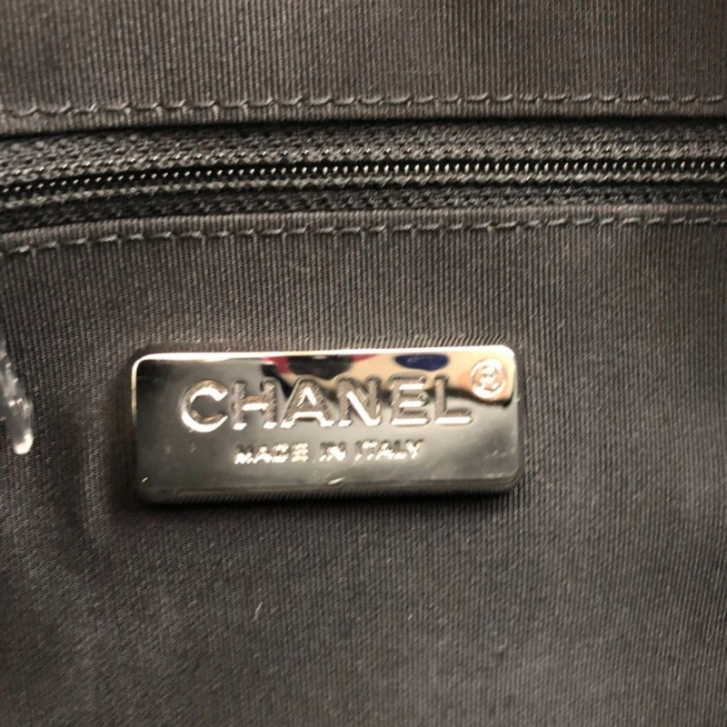 擱置品Chanel香奈兒流浪包中號鱷魚皮壓紋黑色鏈條包-13