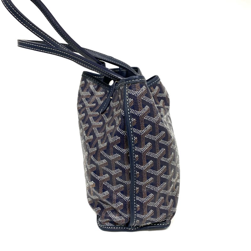 △ Goyard 高雅德 Navy Coated Canvas Anjou Mini Tote Bag 深藍色塗層帆布托特袋 - 257027386-2