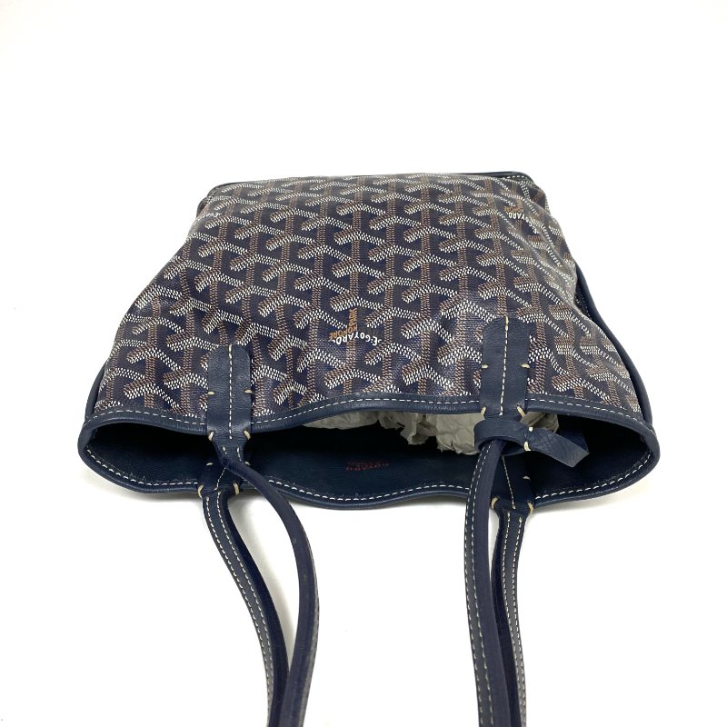 △ Goyard 高雅德 Navy Coated Canvas Anjou Mini Tote Bag 深藍色塗層帆布托特袋 - 257027386-5
