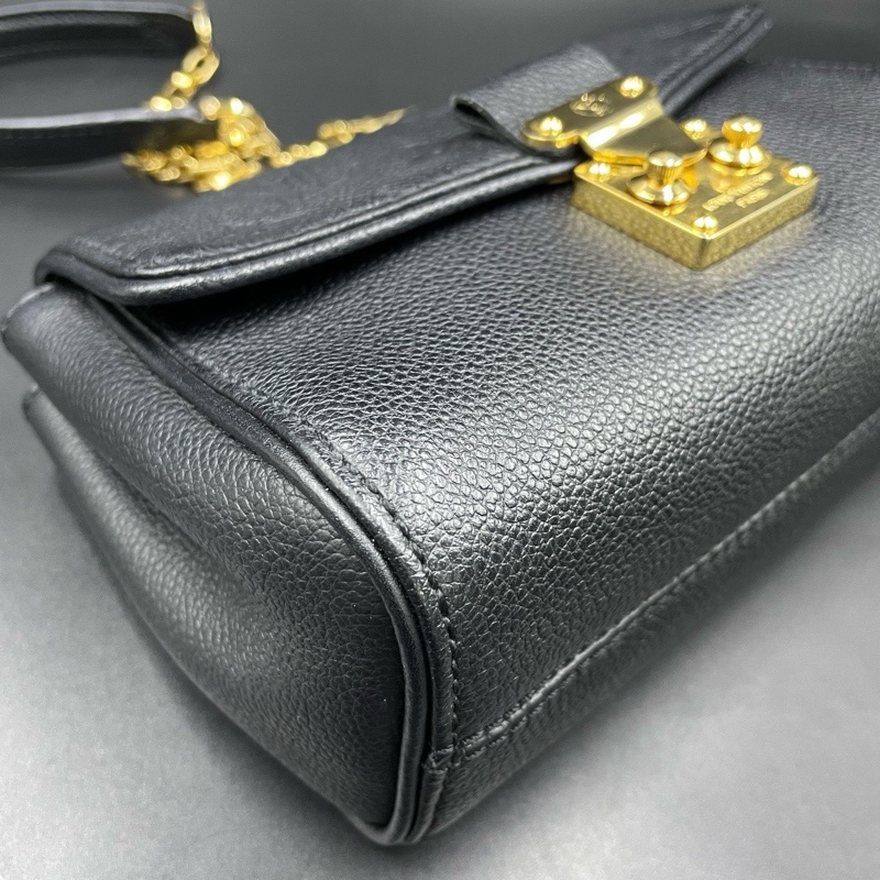 LV黑色壓紋鏈條包-5