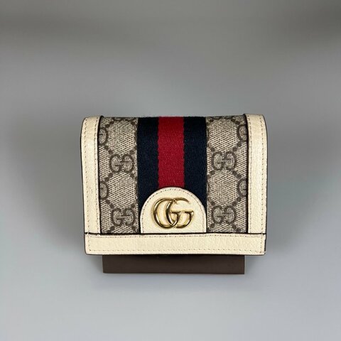 GUCCI 523155 白對開短夾
