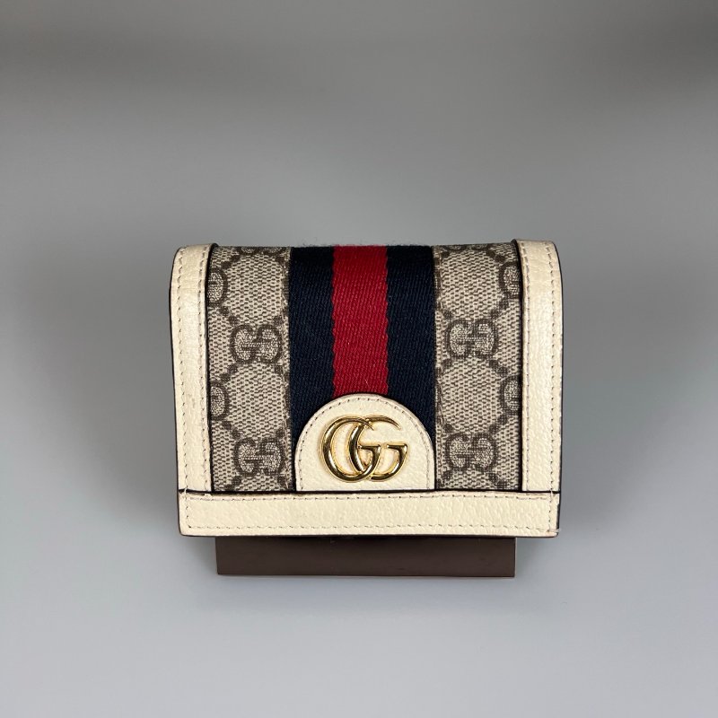 GUCCI 523155 白對開短夾-0