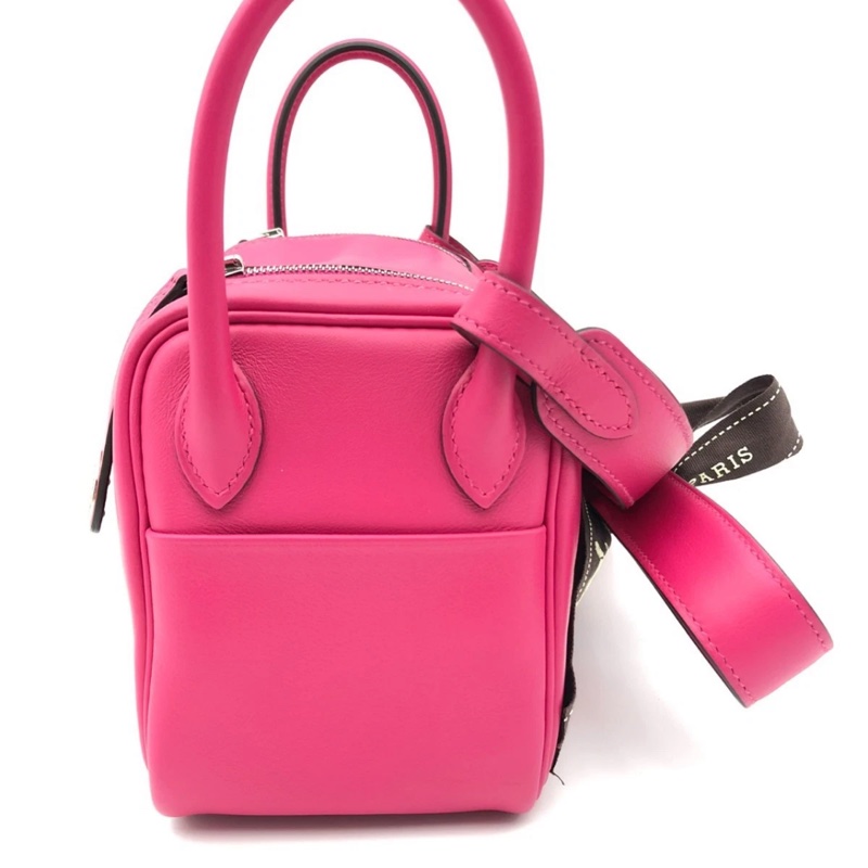 Hermes愛馬仕mini lindy玫瑰粉swift皮銀扣Z刻-2