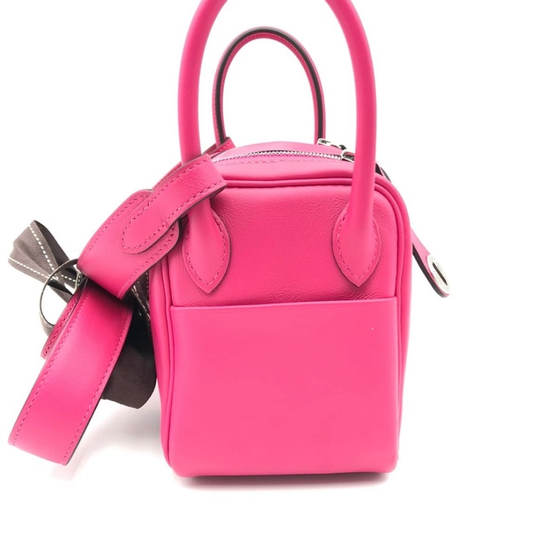 Hermes愛馬仕mini lindy玫瑰粉swift皮銀扣Z刻-3