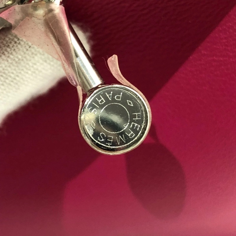 Hermes愛馬仕mini lindy玫瑰粉swift皮銀扣Z刻-12