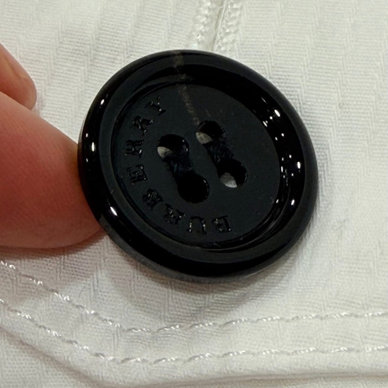BURBERRY 倫敦 單扣直條紋西裝外套 白色-4