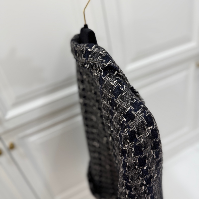 CHANEL 香奈兒 毛呢 黑灰 西外 西裝外套 短大衣 大衣 外套 夾克-7