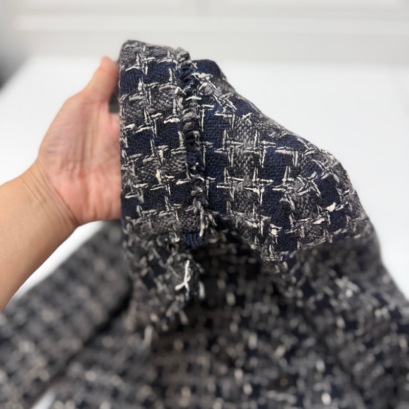 CHANEL 香奈兒 毛呢 黑灰 西外 西裝外套 短大衣 大衣 外套 夾克-12