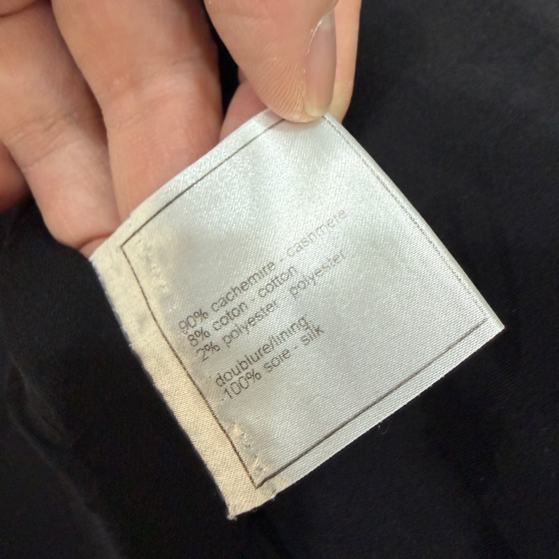 CHANEL 香奈兒 毛呢 黑灰 西外 西裝外套 短大衣 大衣 外套 夾克-16