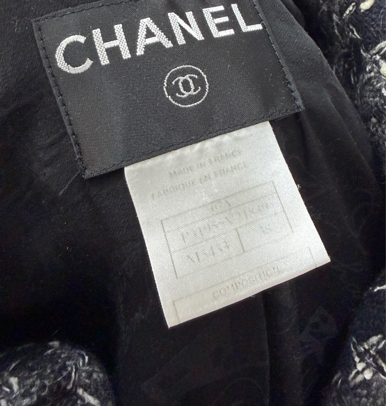 CHANEL 香奈兒 毛呢 黑灰 西外 西裝外套 短大衣 大衣 外套 夾克-24