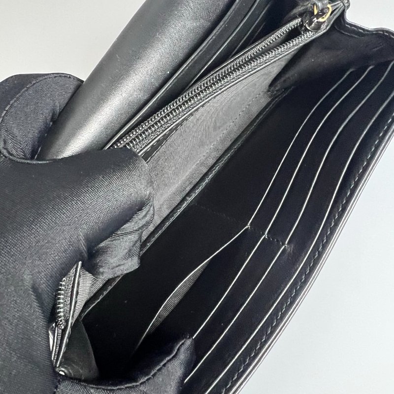 GUCCI 443436  黑色金釦MARMONT掀蓋長夾-4