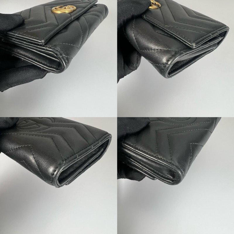 GUCCI 443436  黑色金釦MARMONT掀蓋長夾-8