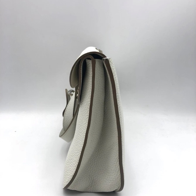 Hermes愛馬仕 halzan31 8L冰川白 銀扣TC皮 X刻-4