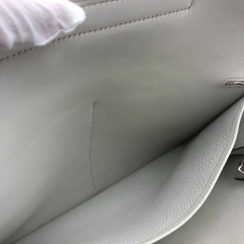 Hermes愛馬仕 halzan31 8L冰川白 銀扣TC皮 X刻-9