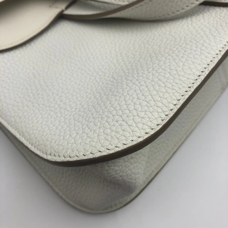 Hermes愛馬仕 halzan31 8L冰川白 銀扣TC皮 X刻-10