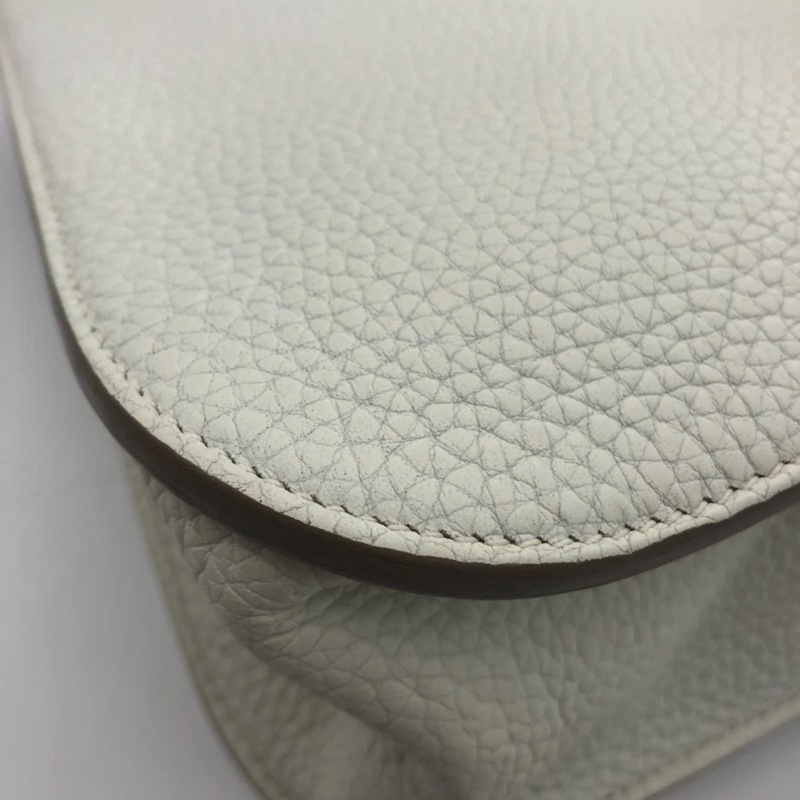 Hermes愛馬仕 halzan31 8L冰川白 銀扣TC皮 X刻-12