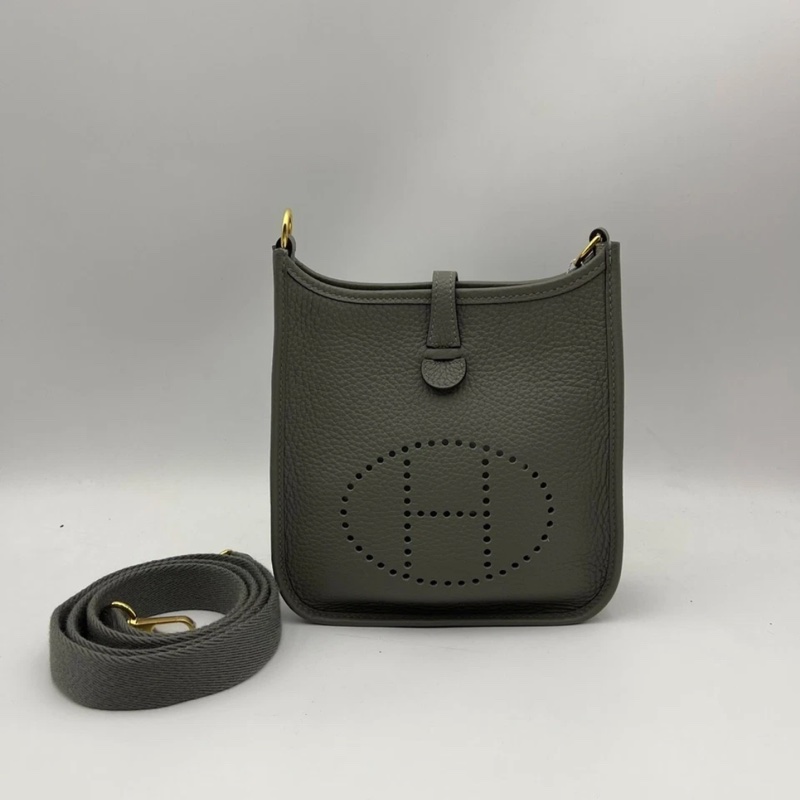 Hermes愛馬仕Evelyne mini積雲灰金扣,B刻,超美的一個顏色特別特別好看-0