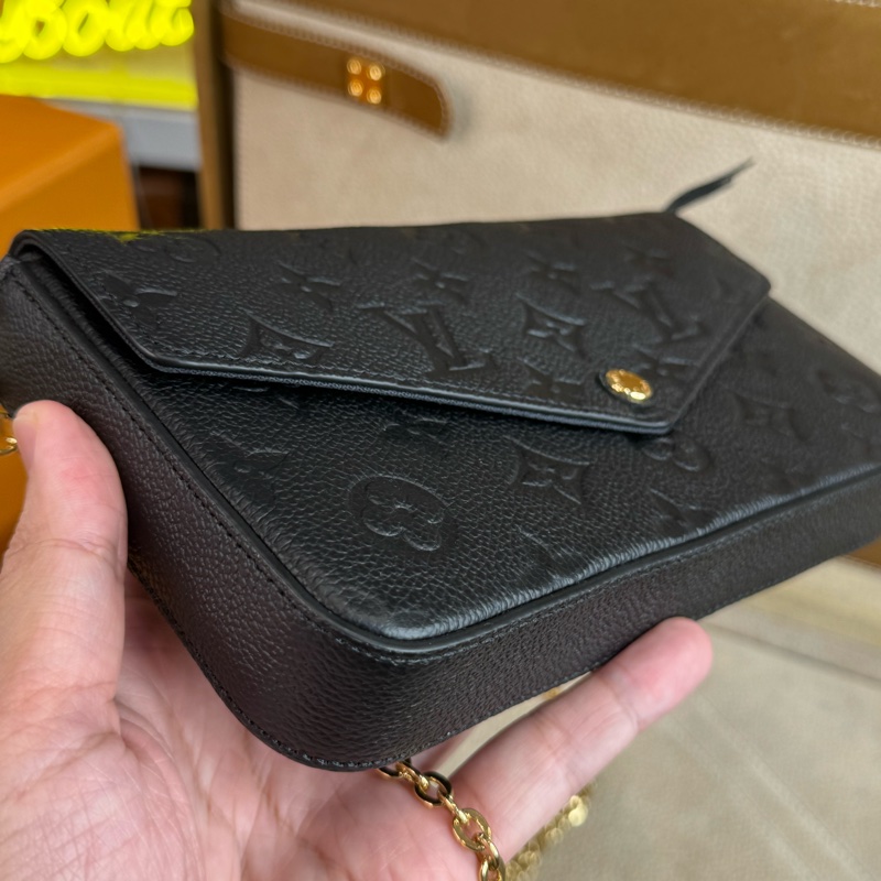 上架中🔑Louis Vuitton 經典黑牛皮壓花晚宴包-3