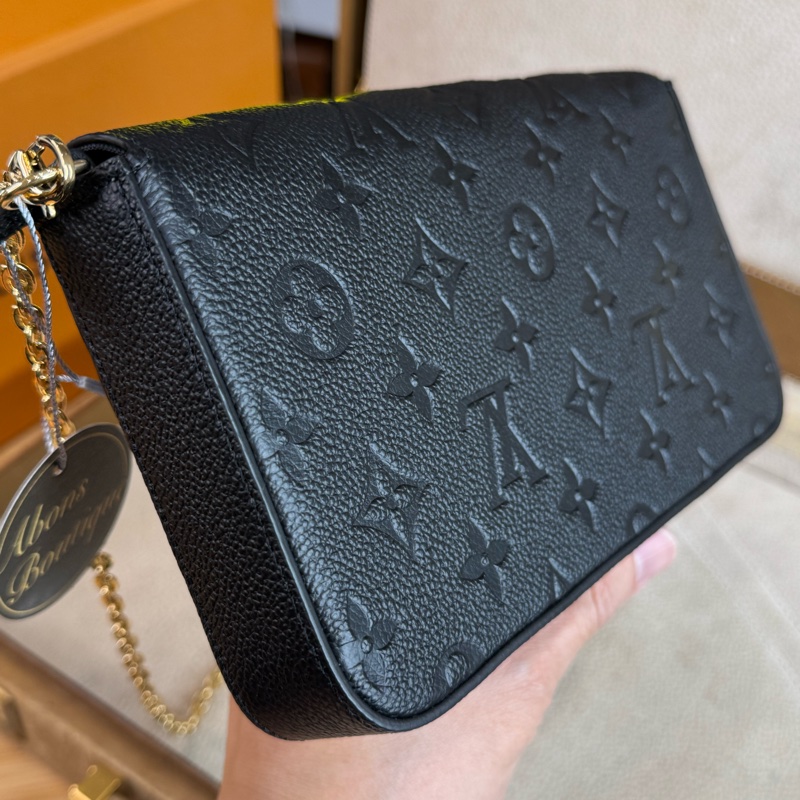 上架中🔑Louis Vuitton 經典黑牛皮壓花晚宴包-6