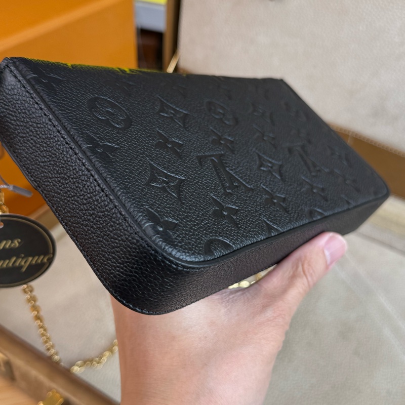 上架中🔑Louis Vuitton 經典黑牛皮壓花晚宴包-7