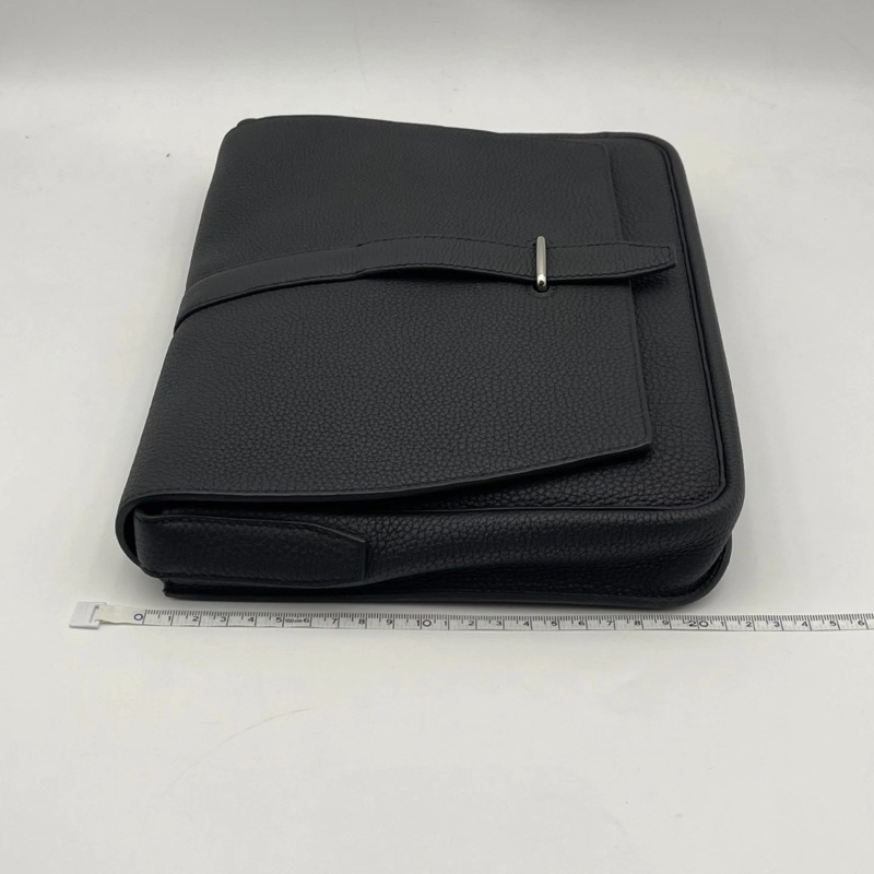 Hermes愛馬仕 SteveLightjunior黑色銀扣Togo皮信差包斜挎包，w刻，size：27*23*4.5-10