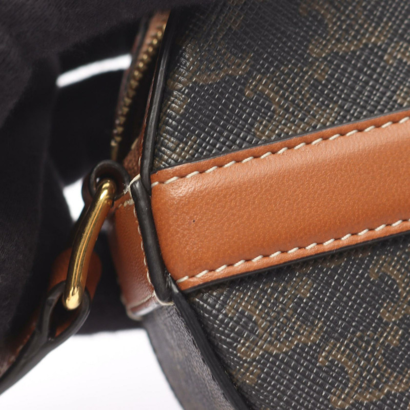 CELINE 圓形 Triomphe 肩斜背包 10G342CAM 帆布皮革 二手-4