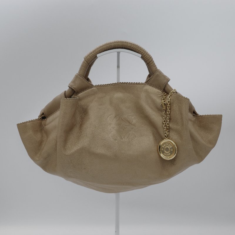 Loewe 羅威 Nappa Aire 金色 羊皮革 手提包 吊飾金色 柔軟小羊皮 空氣包-0