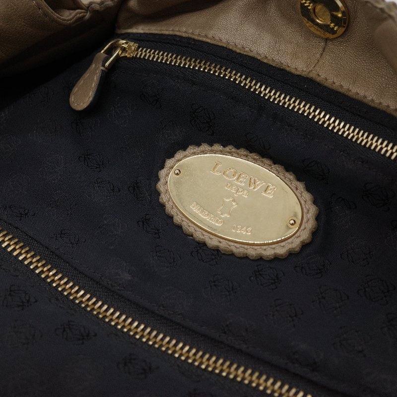 Loewe 羅威 Nappa Aire 金色 羊皮革 手提包 吊飾金色 柔軟小羊皮 空氣包-9