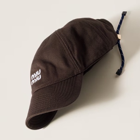 Miu Miu 深棕咖啡色藍色抽繩M號-0