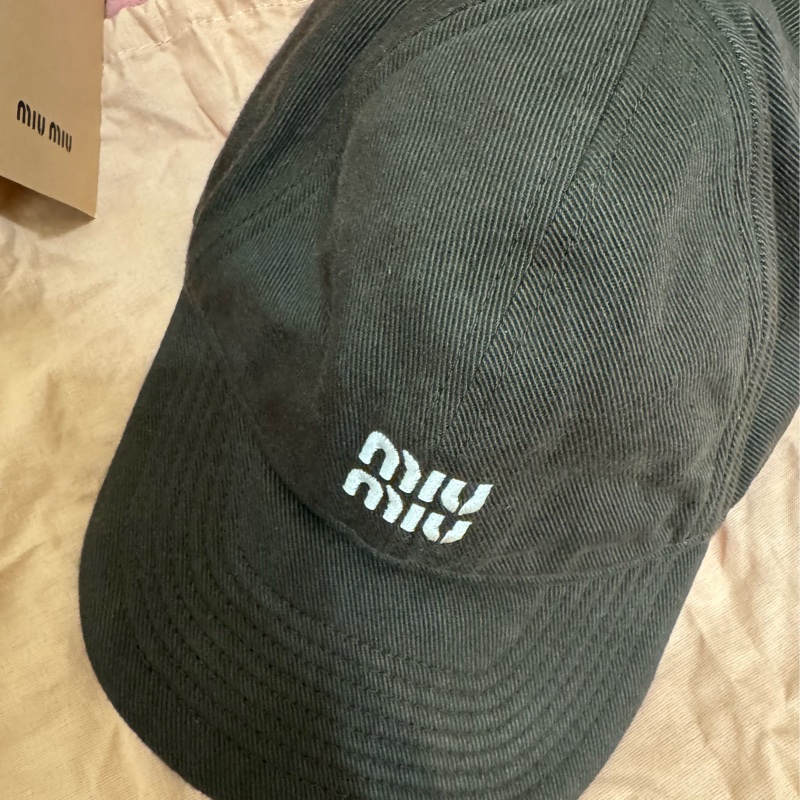 Miu Miu 深棕咖啡色藍色抽繩M號-5