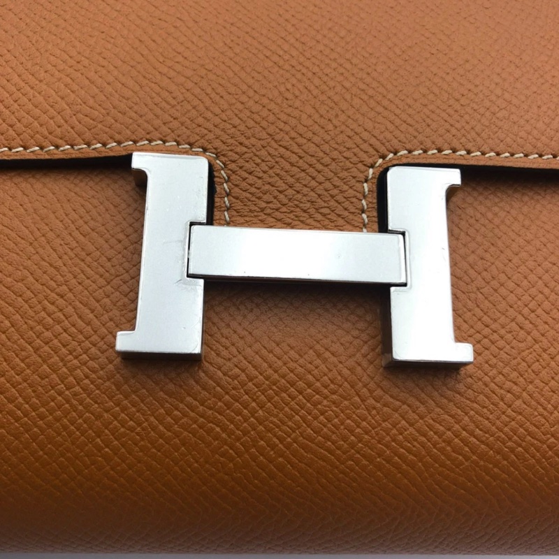 Hermes愛馬仕康康 constance 錢包金棕色銀扣e皮，加一個肩帶秒變to go ，A刻，尺寸20.5cm x 13cm x 2cm-12