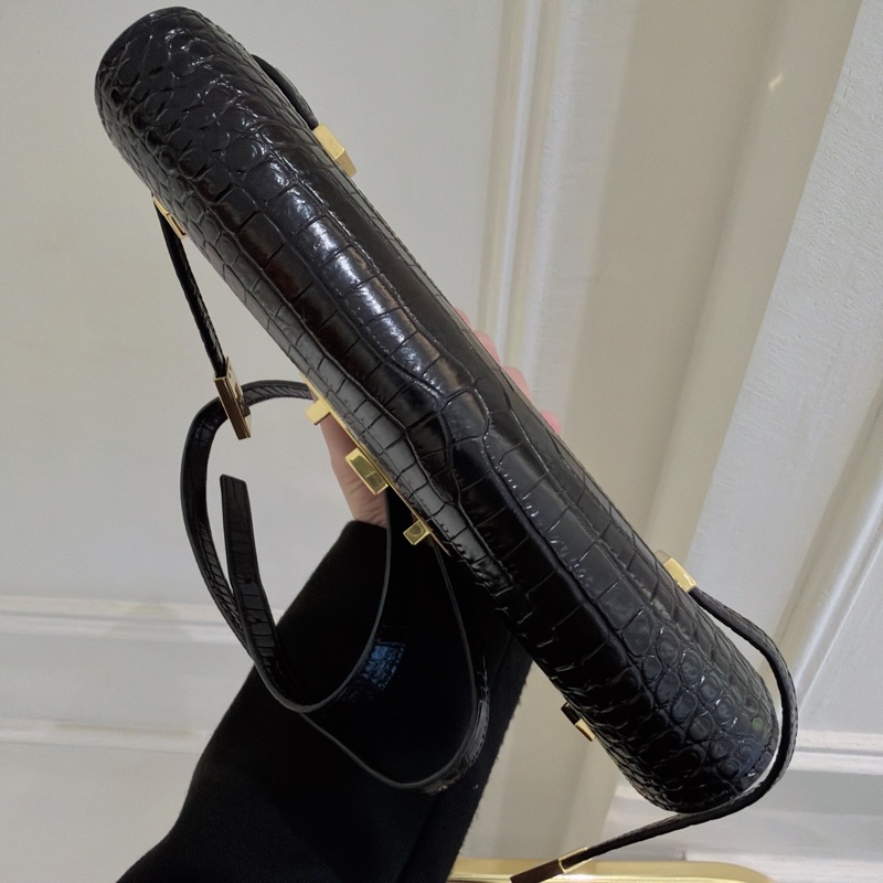 【全新品】YSL聖羅蘭 黑金 鰐魚紋曼哈頓 稀有小號斜挎包-7