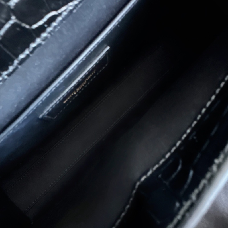 【全新品】YSL聖羅蘭 黑金 鰐魚紋曼哈頓 稀有小號斜挎包-14