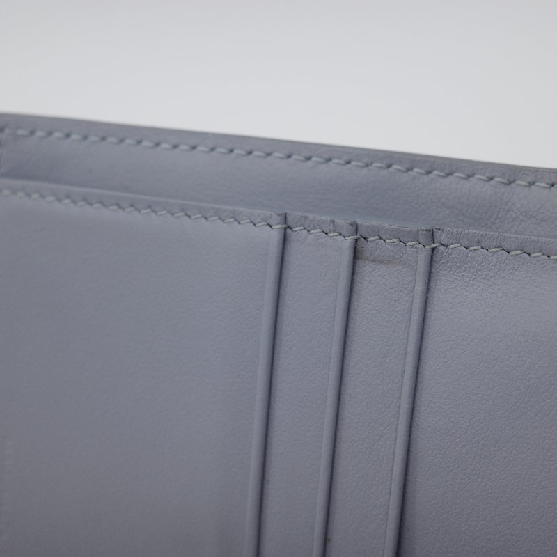 Celine 思琳 Triomphe 經典凱旋門 紫羅藍色 亮面光滑 小牛皮 翻蓋 三折短夾-9