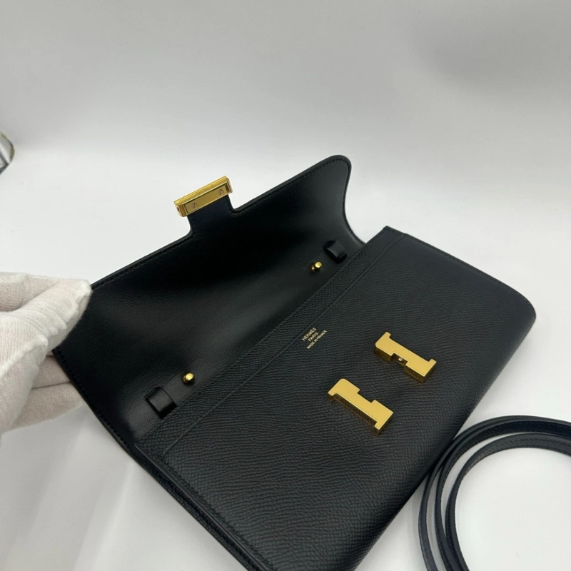 Hermes constance 康康to go 斜挎包，epsom皮黑金，尺寸：20.5cm×12cm×3.5cm ，B刻-7