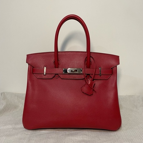 Hermes 愛馬仕 Birkin 30 紅色 epsom皮革 框M刻
