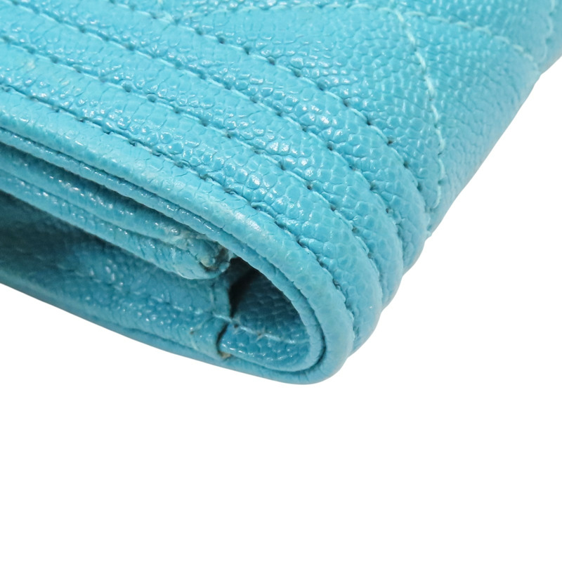 綠色 荔枝紋牛皮 BOY 扣式短夾【CHANEL 香奈兒】-14