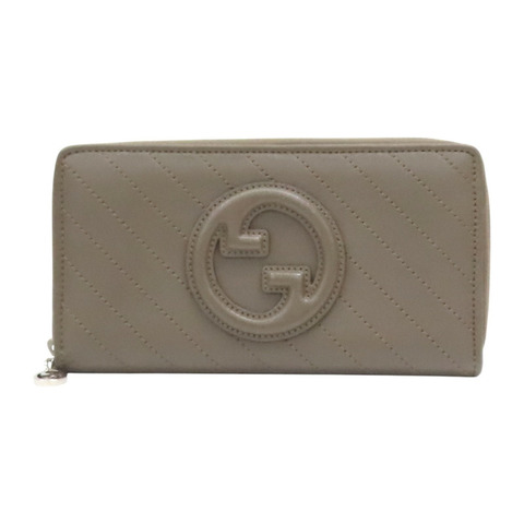 棕色 牛皮 拉鍊長夾 760312【GUCCI 古馳】 760312