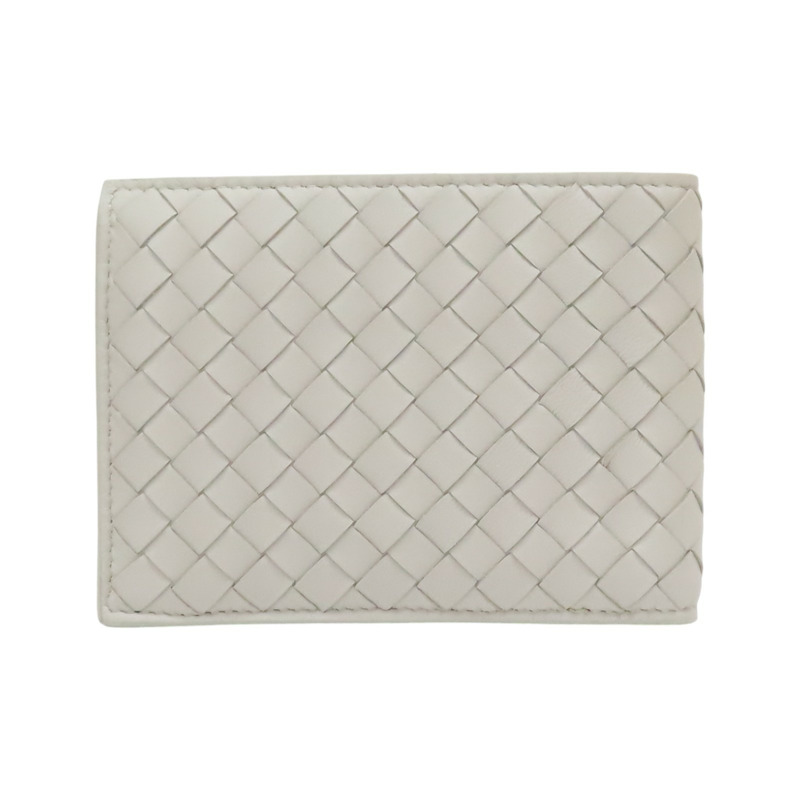 米色 編織羊皮 短夾【BOTTEGA VENETA 寶緹嘉】-1