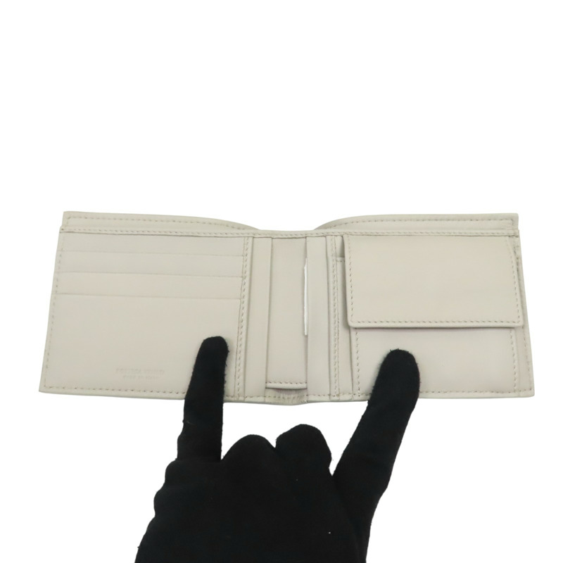 米色 編織羊皮 短夾【BOTTEGA VENETA 寶緹嘉】-4