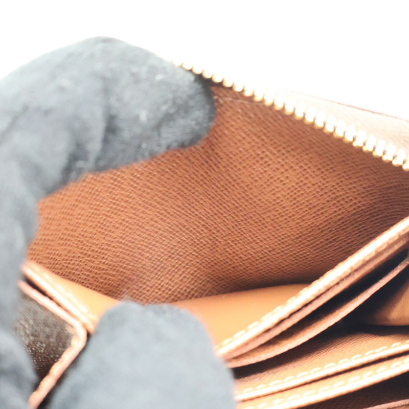 棕色 原花帆布 拉鍊 零錢包 M60067【LOUIS VUITTON LV 路易威登】 M60067-7