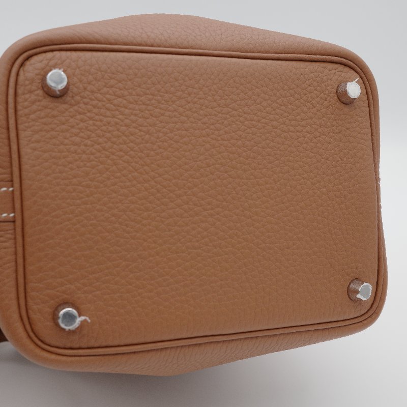 【配件超級全♥️保存品超級新】Hermès 愛馬仕 Picotin 18 金棕色 銀扣 菜籃子18 TC 牛皮 手提包 U 刻-8